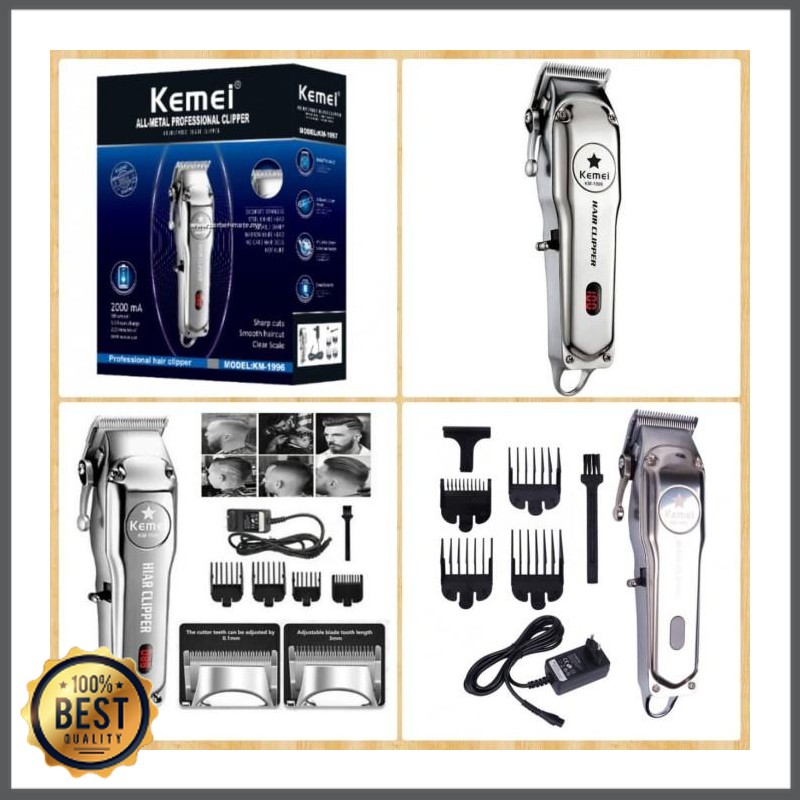 Waqasd Shop -  KEMEI KM-1996 HAIR CLIPPER ORIGINAL MESIN CUKUR RAMBUT TANPA KABEL TK-2450-1330