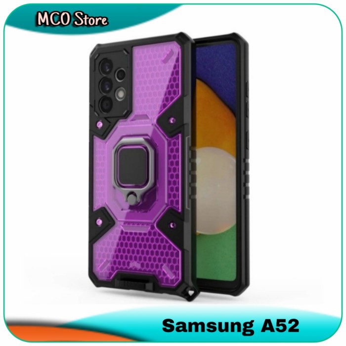 Casing Samsung A52 Honeycomb Ring Shockproof Phone Case