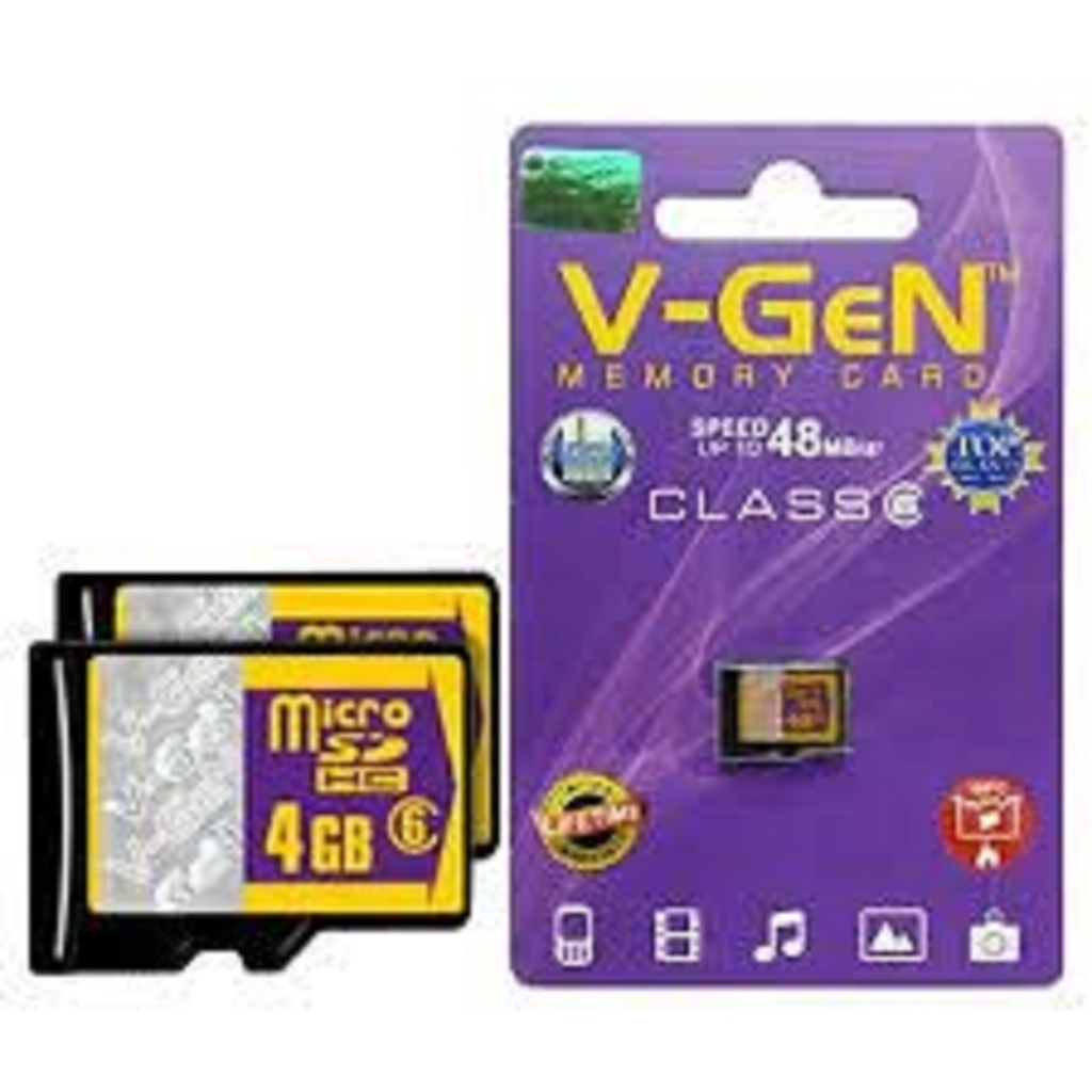 MEMORY CARD / MICRO SD / MICRO SDHC 4GB V-GEN CLASS 6 48MB/s - MEMORY MICRO SD V-GEN 4GB-ORIGINAL