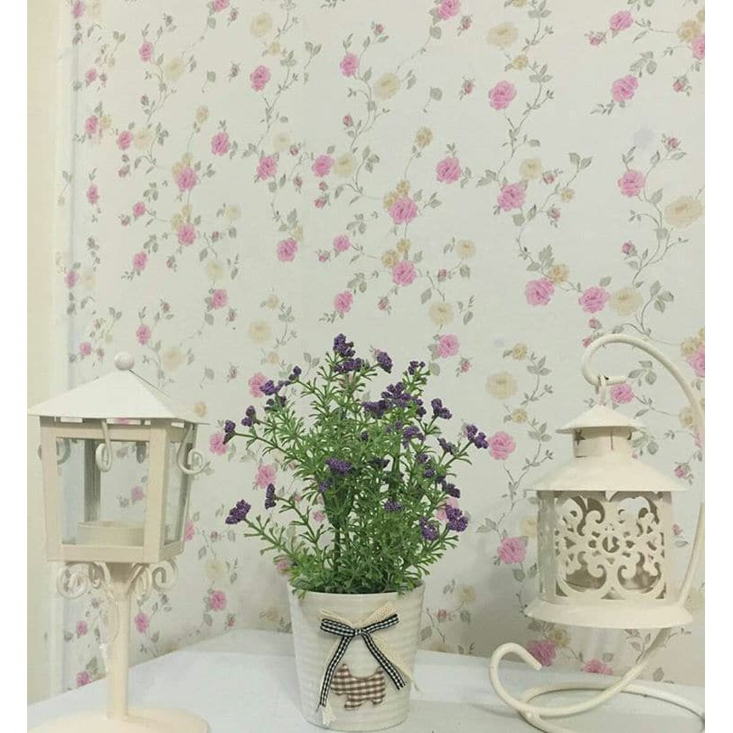 2116 Wallpaper Sticker Dinding Murah Shabby Chic Bunga