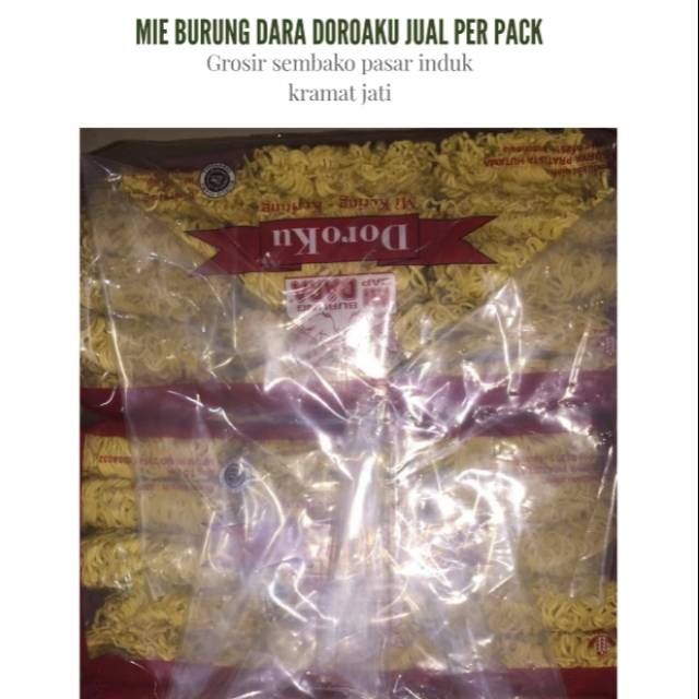 

Mie burung dara doroaku per pak