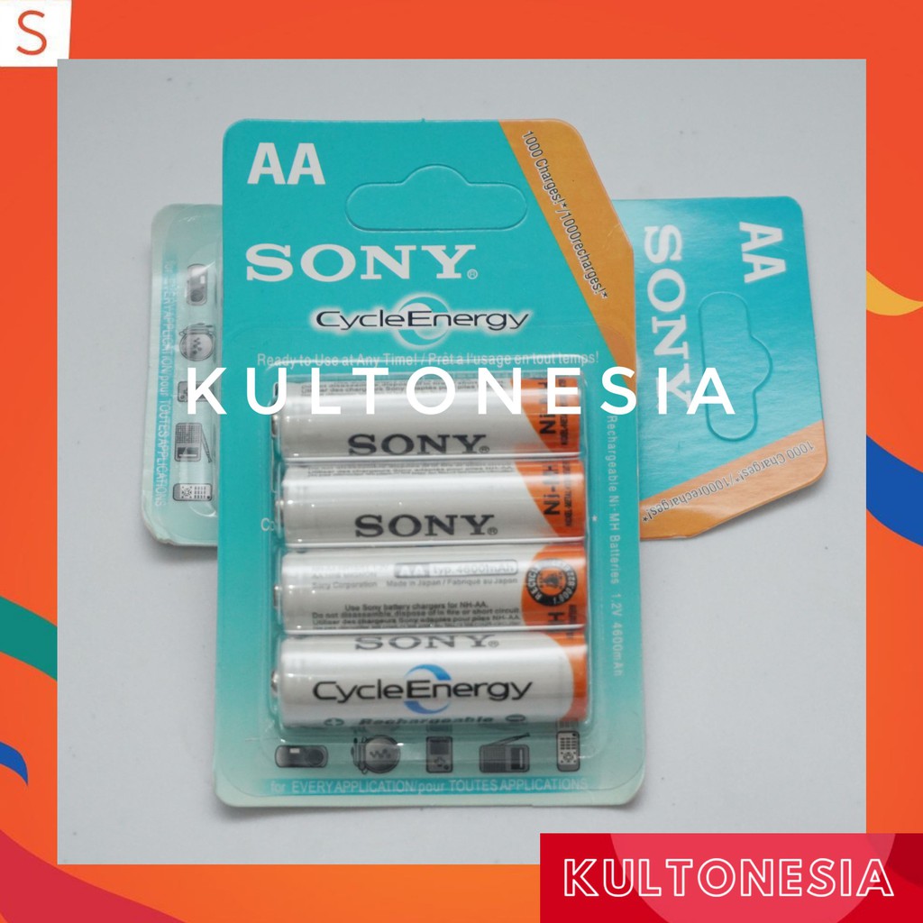 Baterai Sony AA Rechargeable 4600mAh isi 4Pcs Bisa Di Cas Ulang