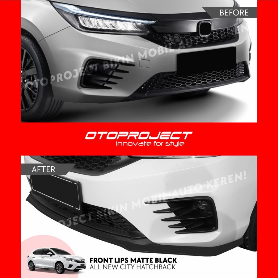 Front Lips Bumper Depan Bawah All New City Hatcback 2021 Motif Carbon Glossy Matte Black