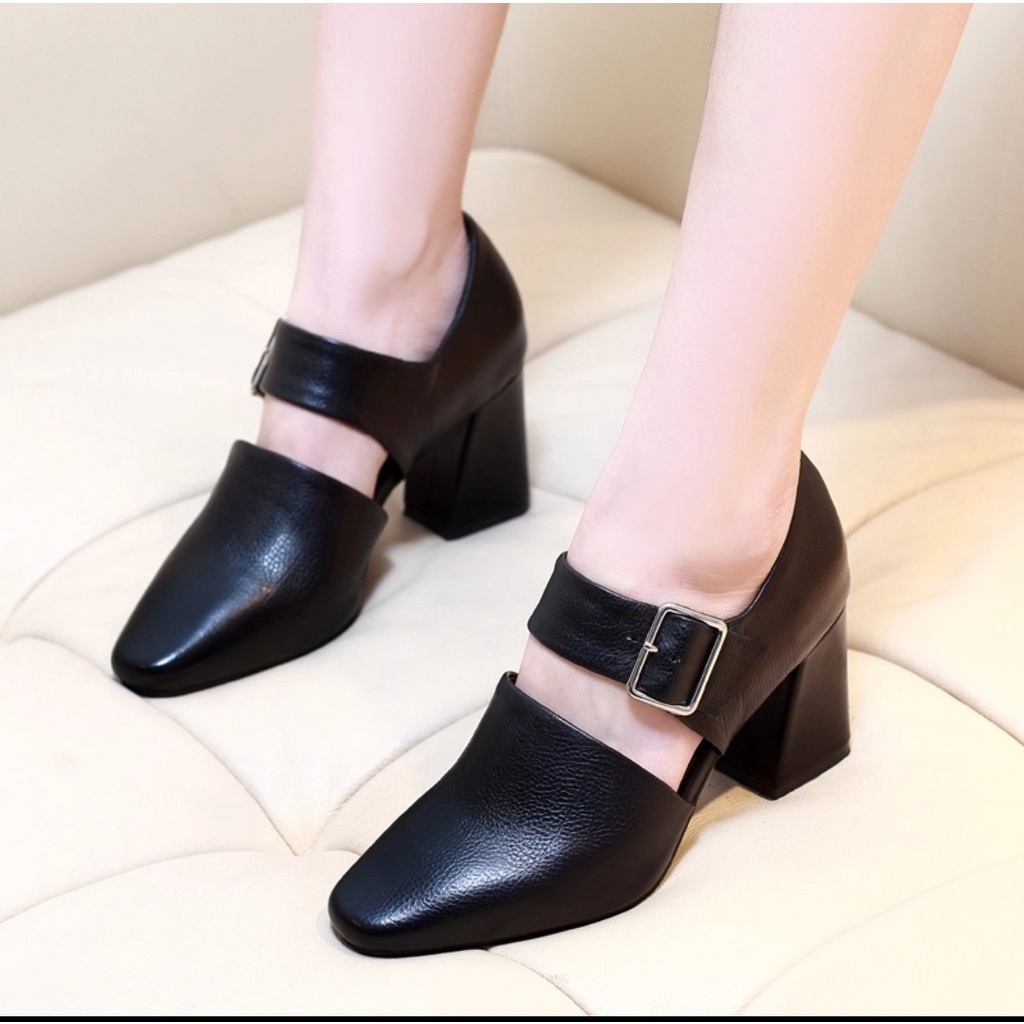 Zufar - Amora Chunky Heels/Pantofel Kerja/Sepatu Formal/Sepatu Wanita