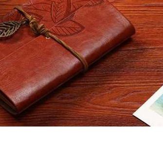

♢ Buku Catatan Binder Note Kulit Retro Leaf Kertas A5 - Coklat ☃