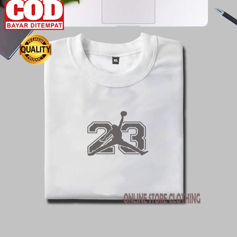 Baju Kaos Pria Wanita Lengan Pendek / T-shirt Distro Pria Logo Jordan Silver / Baju Kaos Pria Cotton