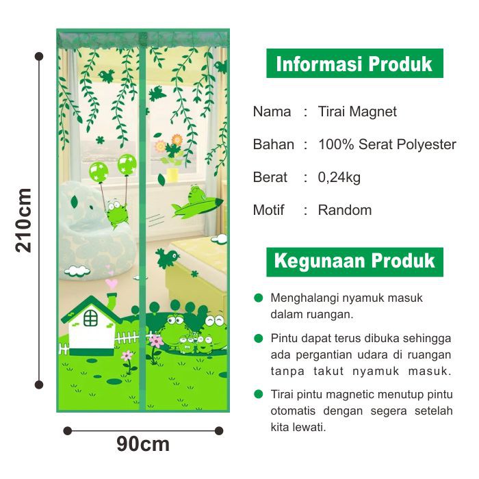 Pilihan Motif - Tirai Magnet Anti Nyamuk Tirai Kamar Tirai Baicuan Pintu Anti Nyamuk Kelambu Karakter Berkualitas -  M2