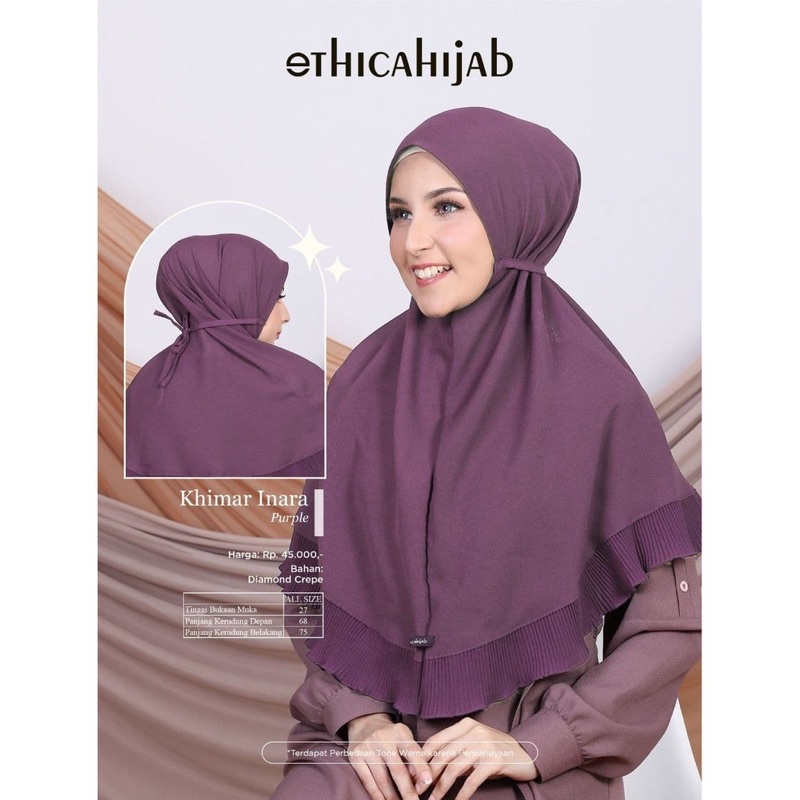 Hijab tali samping khimar Inara by Ethica