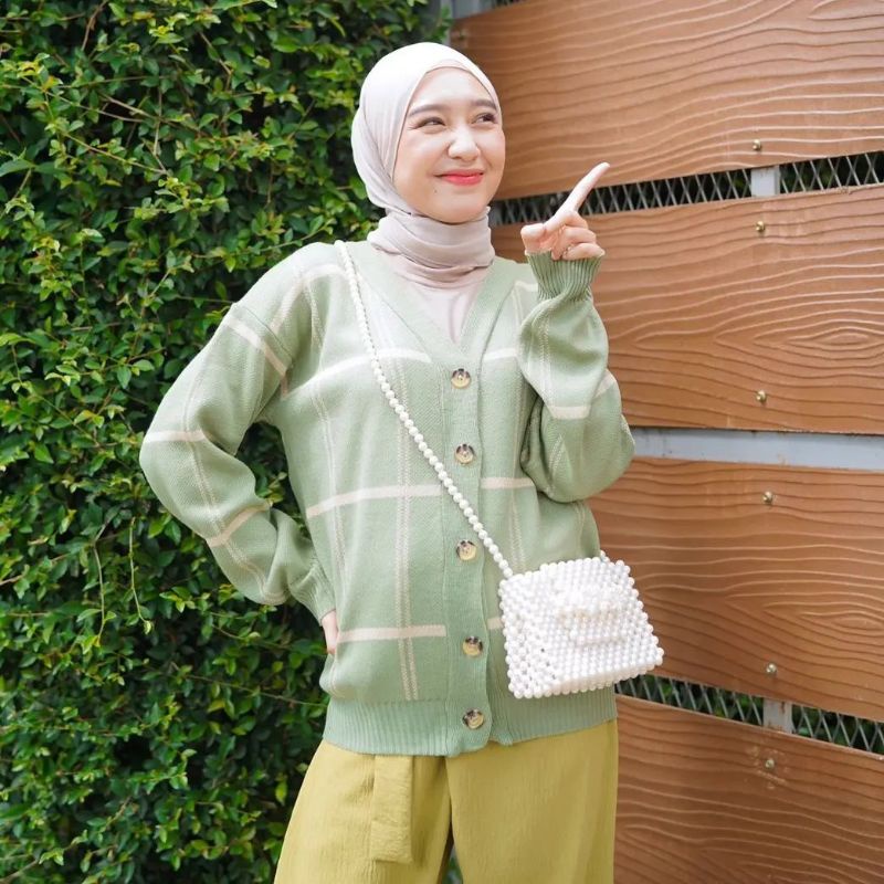 rajut tebal premium square oversize cardy