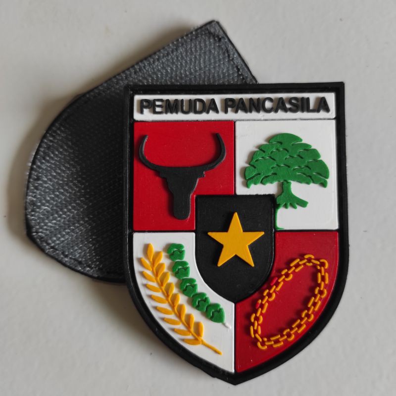 PATCH RUBBER LOGO PP ( PEMUDA PANCASILA) PRISAI/TEMPELAN EMBLEM KARET VELCRO