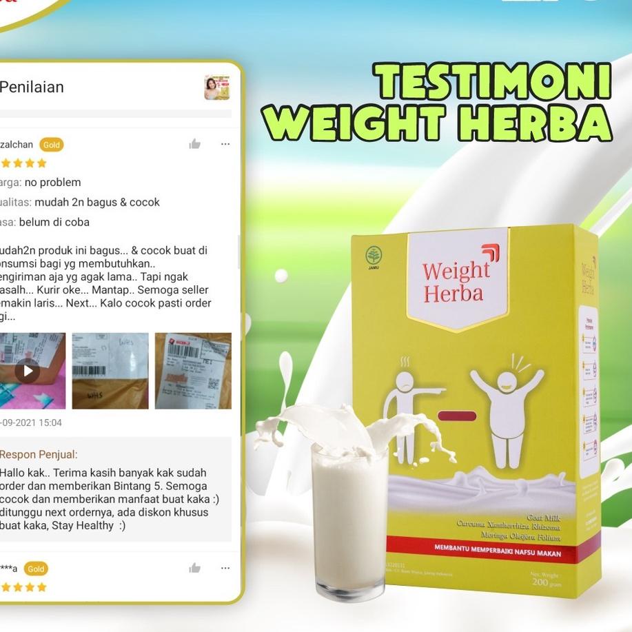 

Hot - Weight Herba Susu Etawa - Penggemuk Badan Tanpa Gula & Tanpa Olahraga Perlancar Saluran Pencernaan & Tingkatkan Nafsu Makan Menjaga Tekanan Darah pada Tubuh Isi 200gr