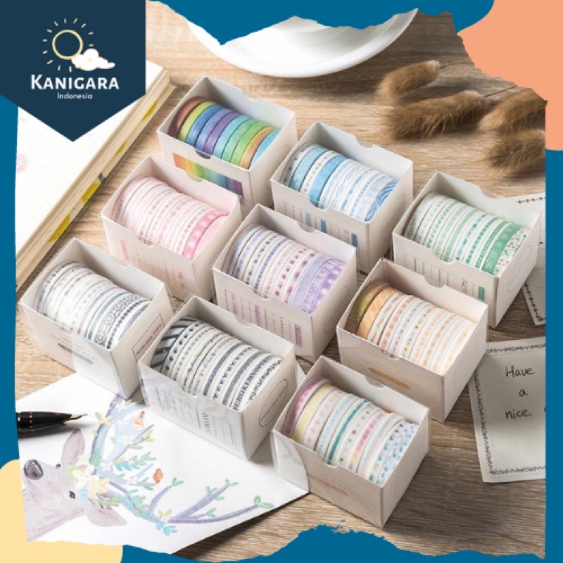 

10 Rolls Washi Tape Selotip Premium Scrapbook - KG001