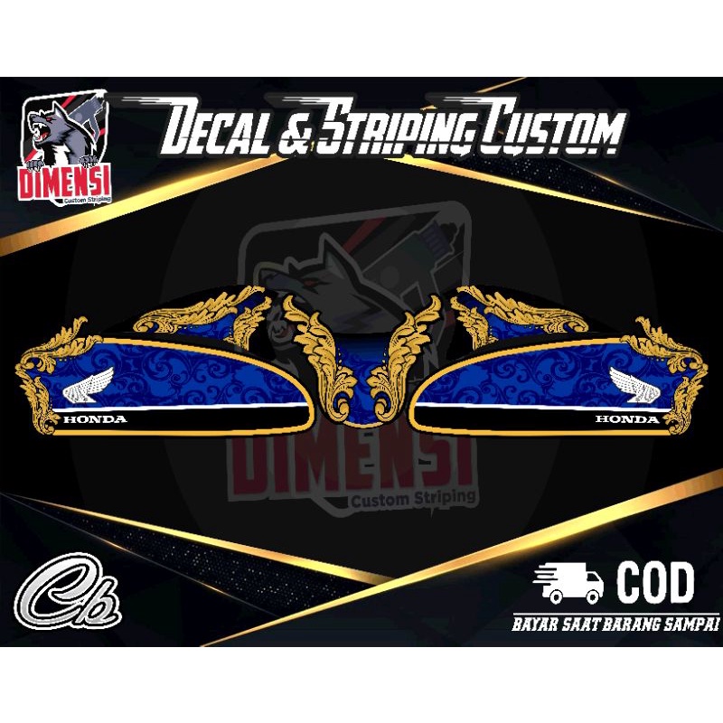STIKER DECAL STRIPING MOTIF BATIK ISTIMEWAH SET  HONDA CB 021