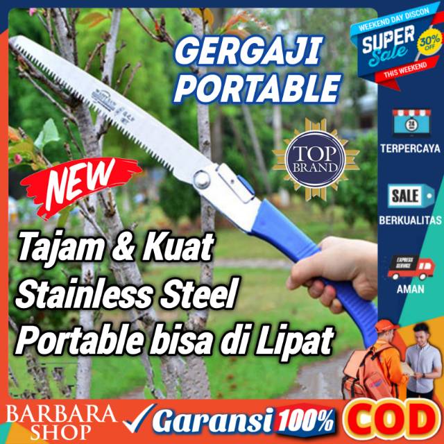 Gergaji kayu Lipat Portable Stainless steel Ringan Camping Hiking Fonded mini Sawa