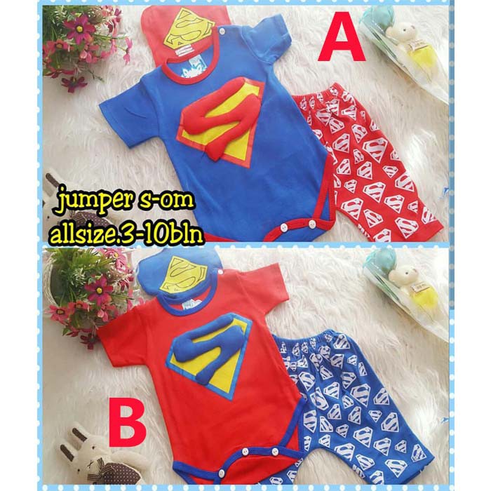 Baju Bayi Laki Laki Setelan Jumper Bayi Superman