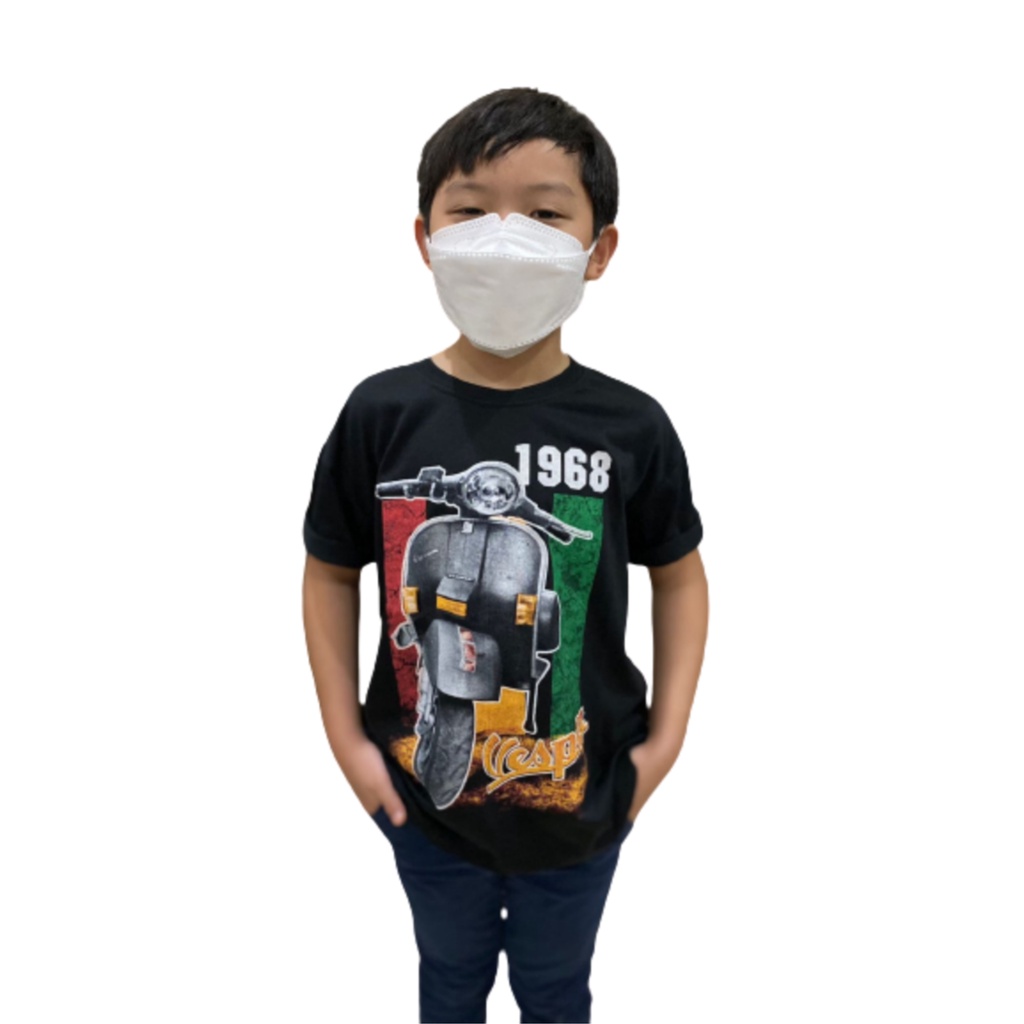 Kaos anak laki-laki vespa black / kaos anak tanggung / shalch trendy