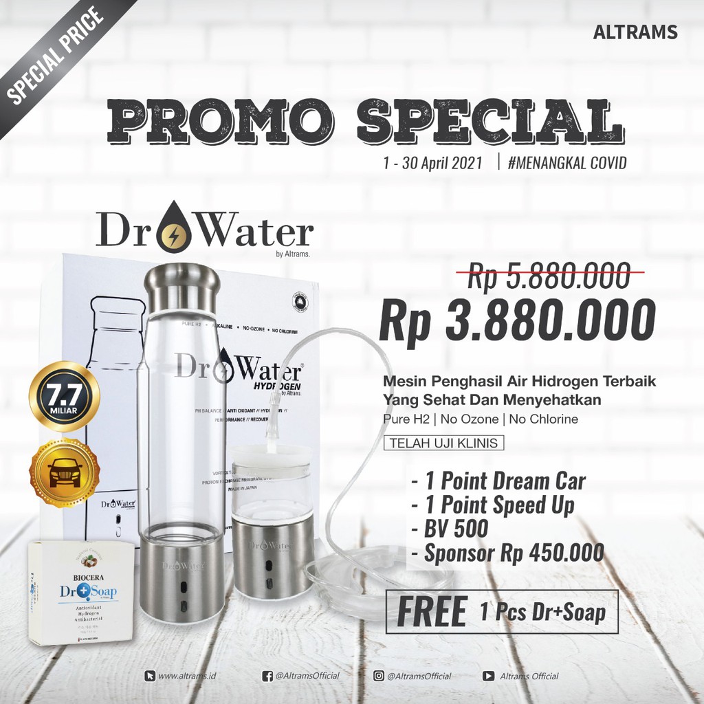 Dr WATER HYDROGEN Healthy Water Bottle