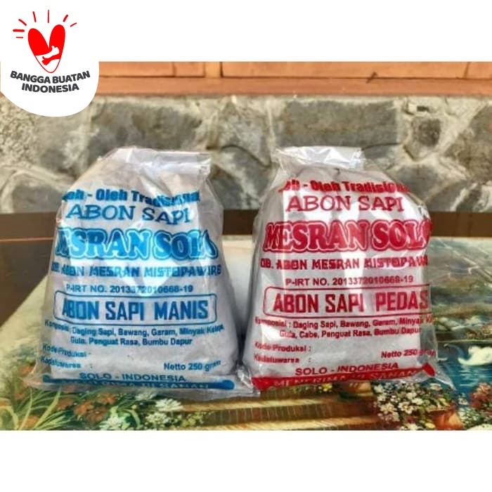 

q20w1q1qw Abon Sapi Mesran Solo Manis / Pedas 250G - Pedas Dscscv