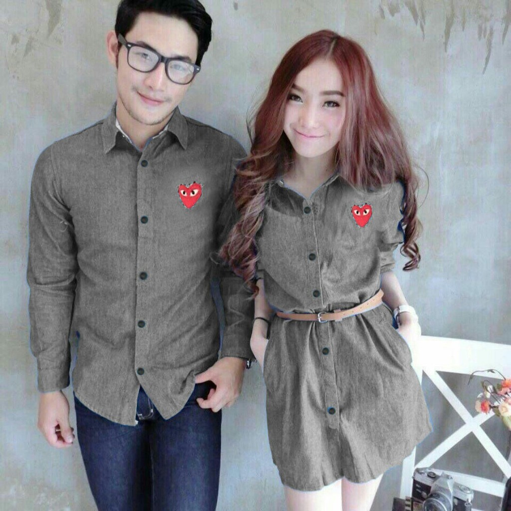 COUPLE DENIM GARCON COUPLE PASANGAN CEWEK COWOK #HNFK