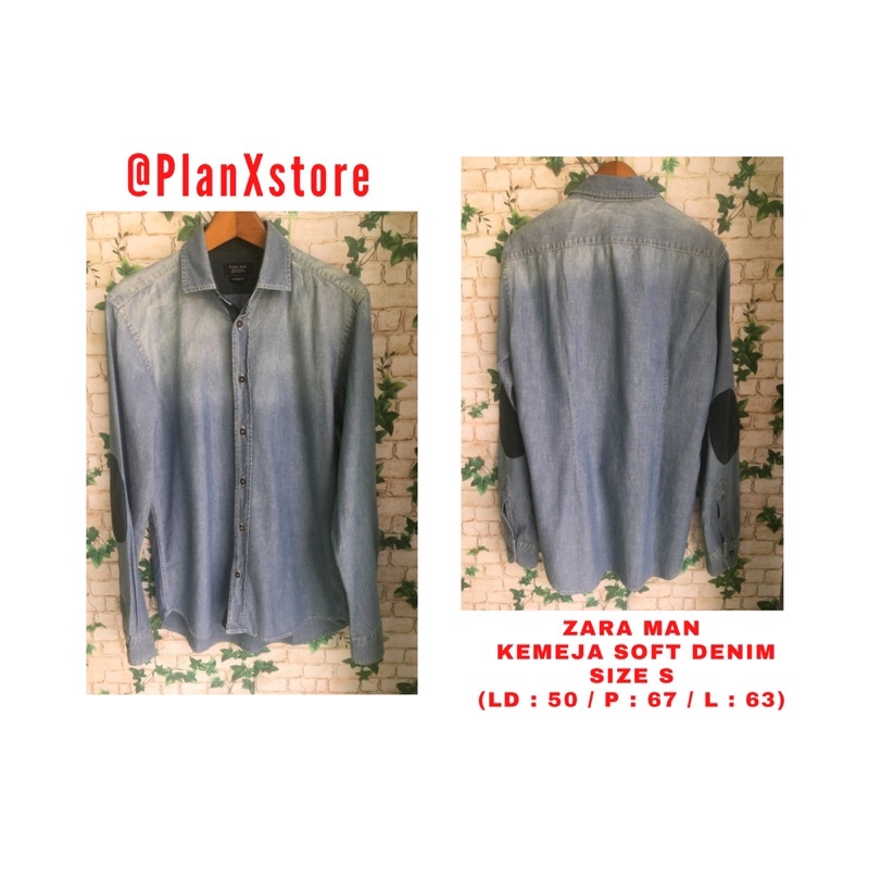 ZARA MAN KEMEJA SOFT DENIM WARNA WHITE BLUE PRELOVED TERJANGKAU
