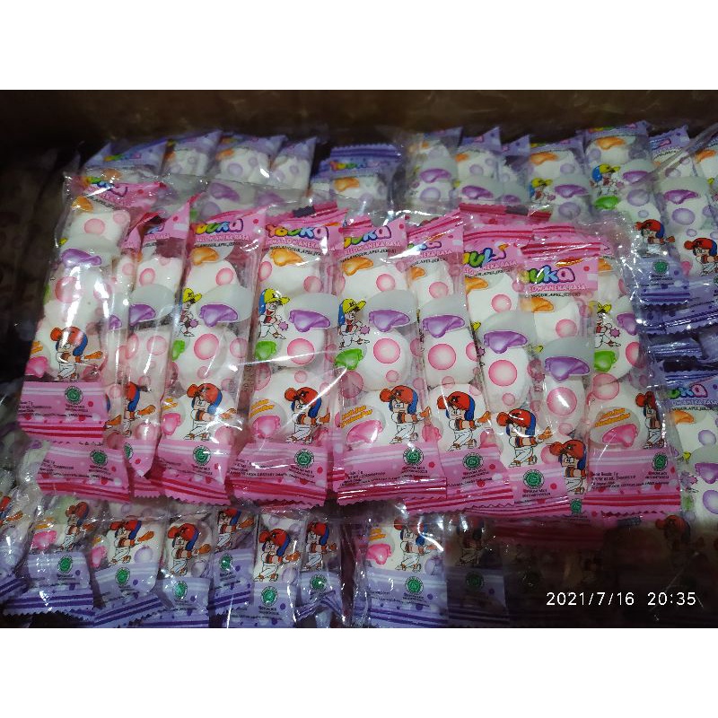 youka marshmalow youka bulat 1pack isi 20pcs