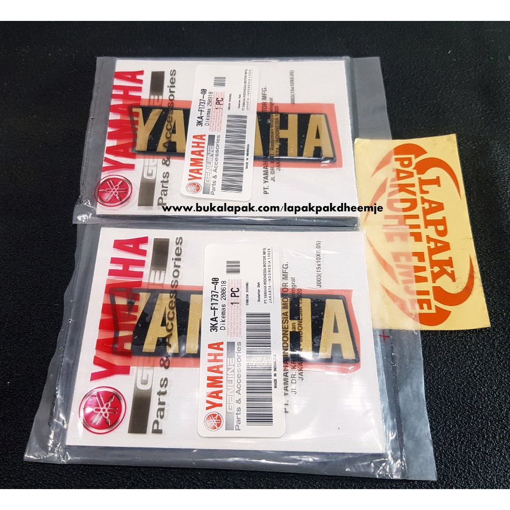 STICKER EMBLEM TUTUP AKI RX KING 2002 GOLD YAMAHA ORIGINAL HARGA SEPASANG EMBLEM BOX AKI R
