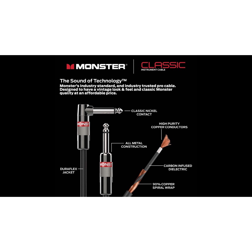 Monster Prolink Monster Classic Instrument Cable 12 ft Straight to Straight