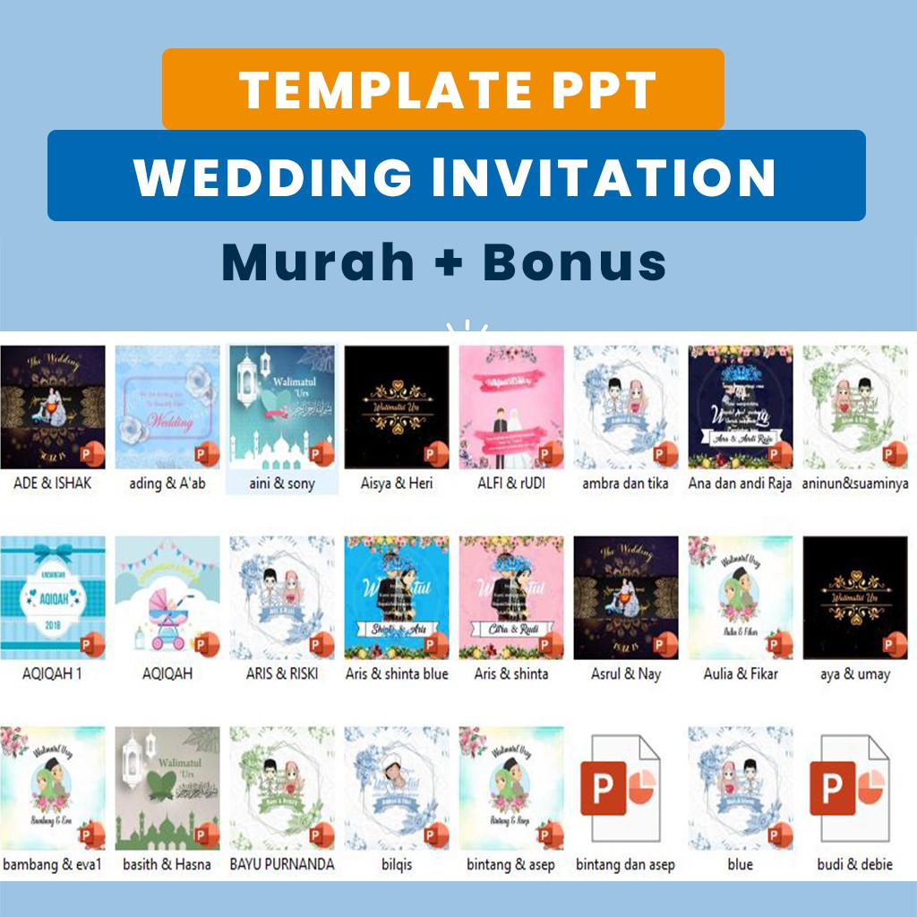 100 Template PPT Wedding Invitation