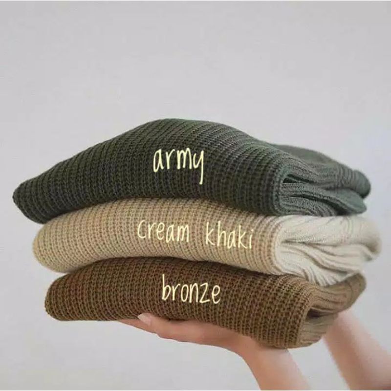 CARDIGAN CROP 7GET RAJUT TEBAL LENGAN PANJANG RICHI.STORE-Army