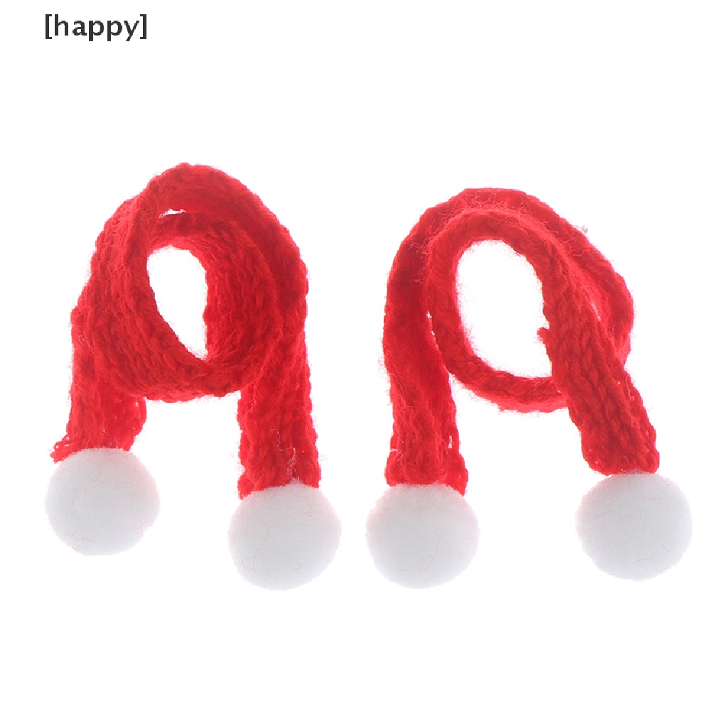 Ha Mainan Miniatur Topi Natal + Syal Skala 1: 6 1: 12 Untuk Aksesoris Rumah Boneka