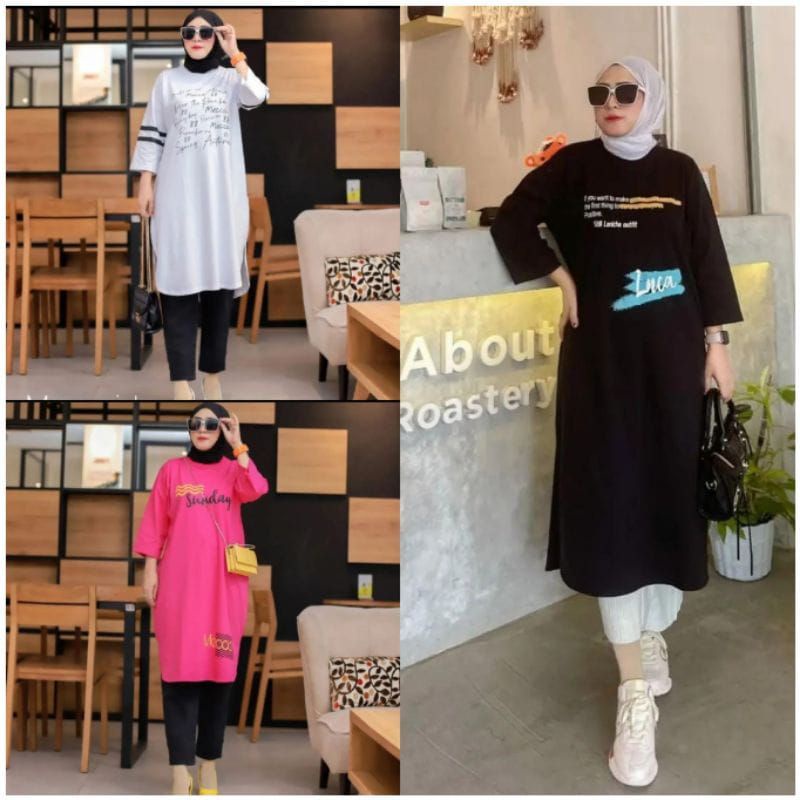 LONG TUNIK WANITA MECCA COMBED 20S KEKINIAN TRENDY