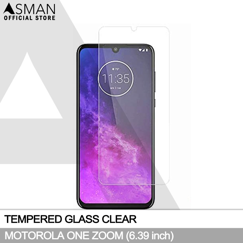 Tempered Glass Motorola One Zoom (6.39&quot;) | Anti Gores Pelindung Layar Kaca - Bening