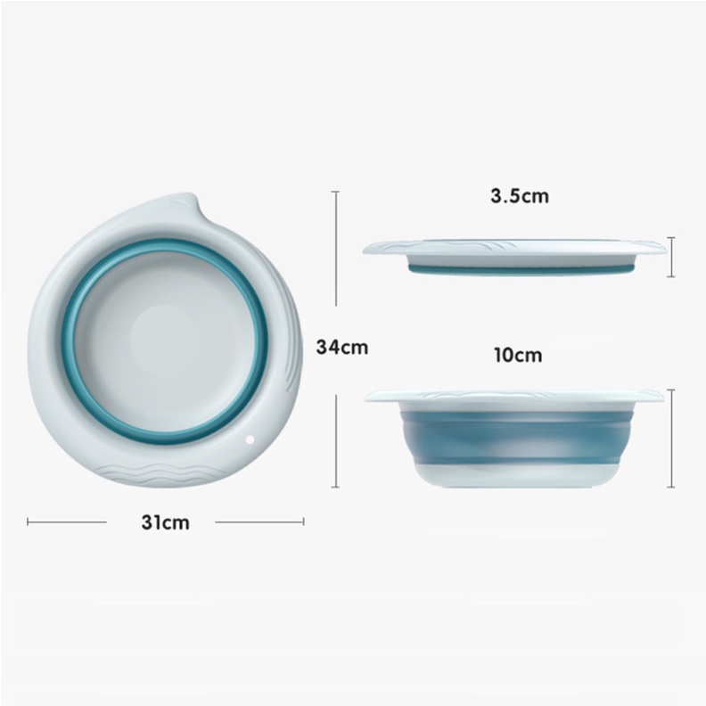 Baskom Lipat Portabel Multifungsi Baskom Plastik Lipat  Portable Silikon Baskom