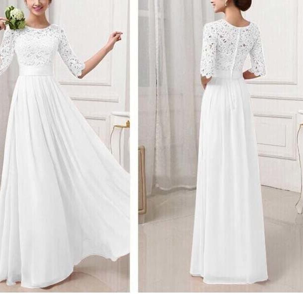 maxi dress putih