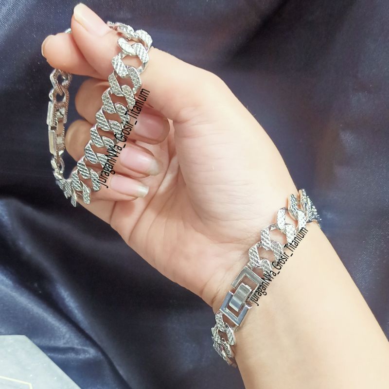 TITANIUM GELANG RANTAI SISIK NAGA+CINCIN PERHIASAN UNISEX LAPIS EMAS ANTI BERKARAT&amp;ANTI LUNTUR TERMURAH BARANG TERBAIK