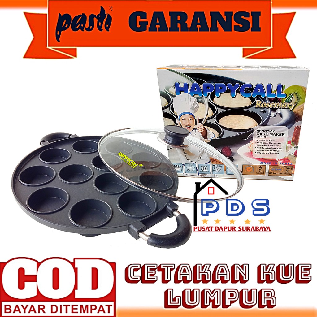 Happy Call Cetakan Kue Lumpur 12 Lubang Datar Loyang Martabak Mini