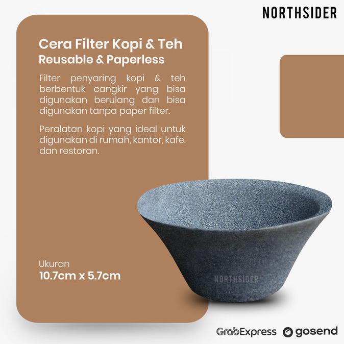 NUSANDRA COFFEE CERA DRIPPER KOPI FILTER TEH | COFFEE TEA FILTER FLAT BUTTOM PAPERLESS