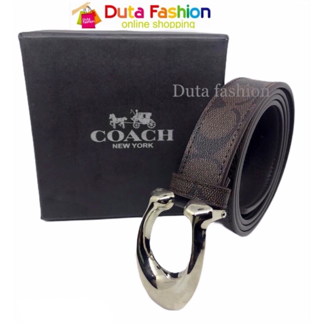 Gesper pria kulit coach import / ikat pinggang tusuk coach import berkwalitas