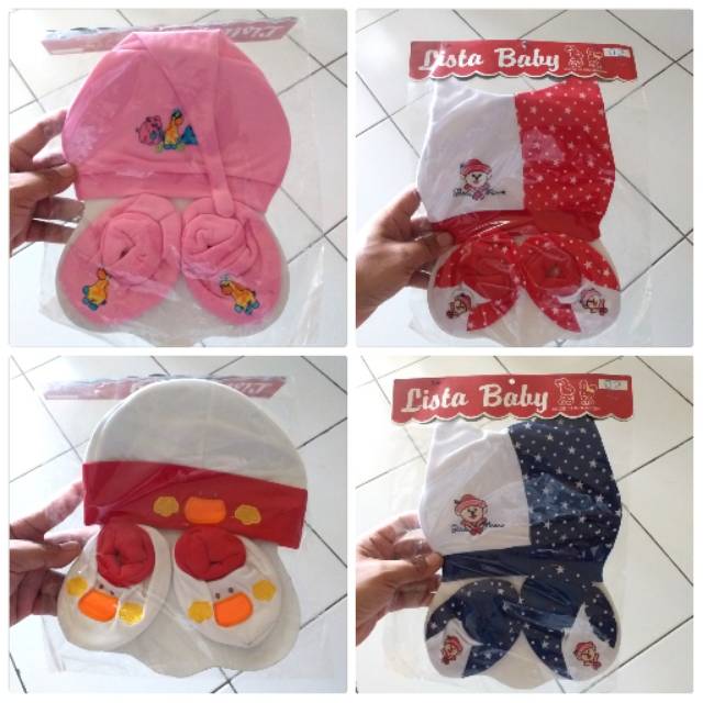 Set Topi Plus Kaos Kaki Bayi Kupluk Kerpus