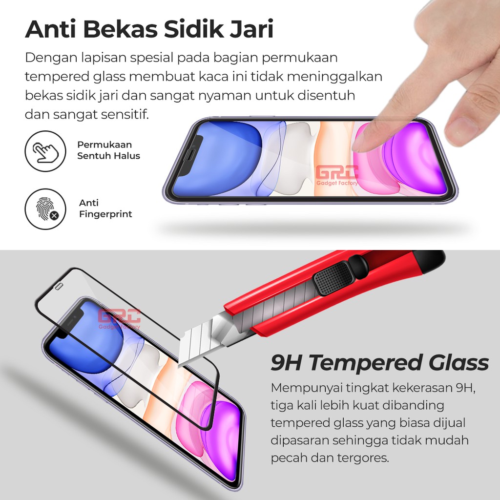 Tempered Glass Appe iPhone 11 HOGO Full Cover Anti Gores Kaca