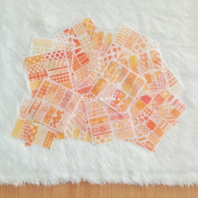 

Stiker Motif Washi Tape Semi Transparan Warna Oranye Untuk Dekorasi Diary Journal