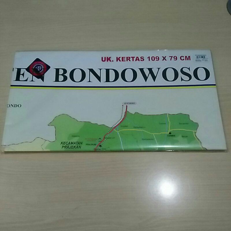 

peta kabupaten bondowoso ukuran 109x79 cm