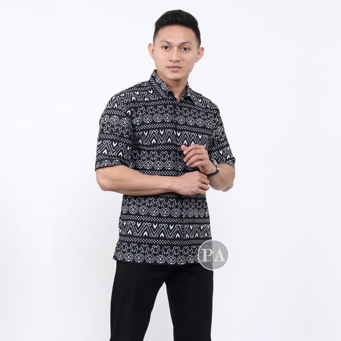 Kemeja Batik Pria Lengan Pendek SM Baju Batik Pria Kemeja Batik