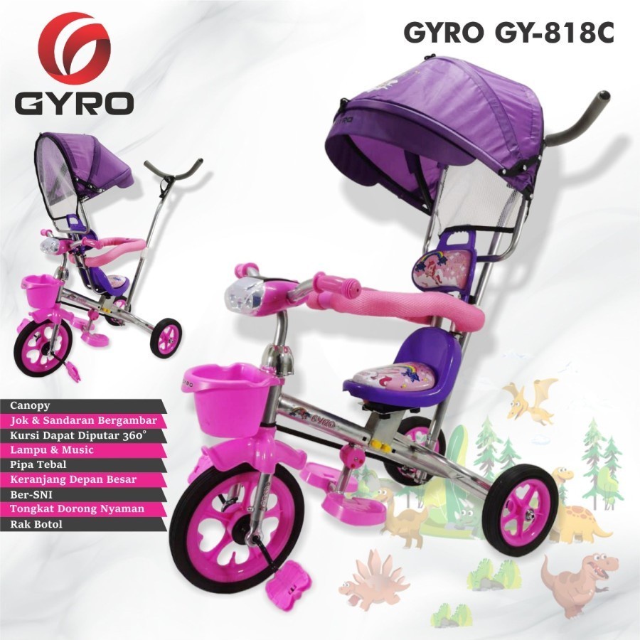 GY 818C Sepeda Anak Stroler roda tiga GYRO 818C Murah Tricycle Bike