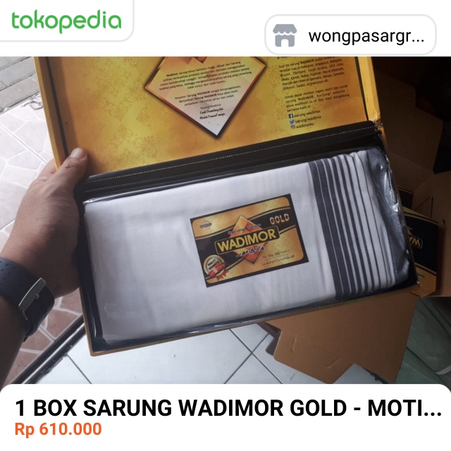 Sarung Wadimor Putih Polos Tumpal