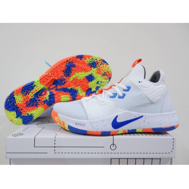 SEPATU BASKET NIKE PAUL GEORGE 3 / PG 3 WHITE MULTICOLOR