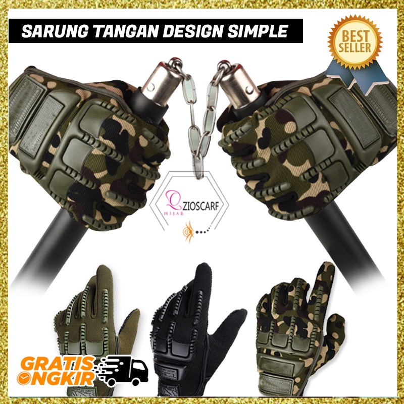 SARUNG TANGAN MOTOR PRIA TACTICAL DEWASA GLOVES FULL FINGER GLOVE SEPEDA BIKER SPORT GYM FLF