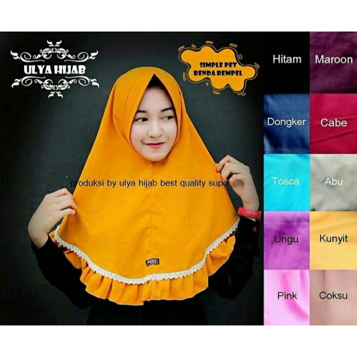 hijab jilbab bergo daily/ bergo simpel pet/ bergo renda rempel