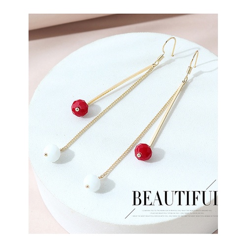 LRC Anting Gantung Fashion Color Mixing Resin Contrast Tassel Y65254