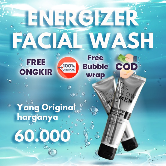 Sabun Cuci Muka Ms Glow Men Energizer Facial Wash Original Halal BPOM